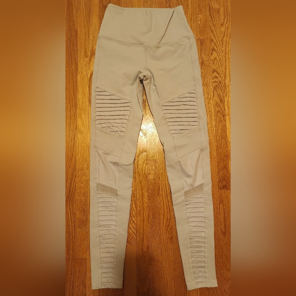 ALO Yoga Light Grey Moto Leggings Sz S